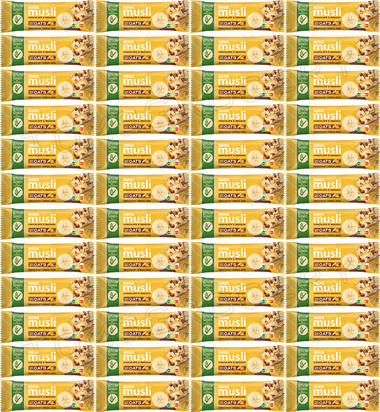 48 NESTLE MUSLI Chocolate & Banana Wholegrain Cereal Bars 35g