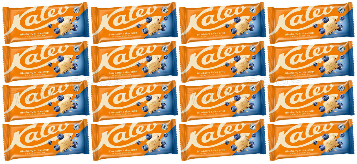 16 KALEV Blueberry & Rice Crisp White Chocolate Bars European Sweets Candy 95g