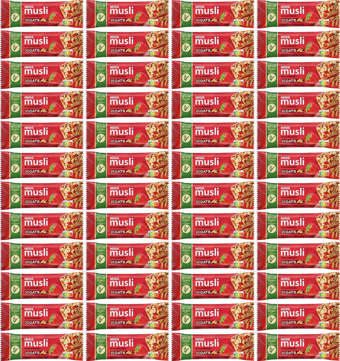 48 NESTLE MUSLI STRAWBERRY Wholegrain Healthy Breakfast Cereal Bars 35g 1.23oz