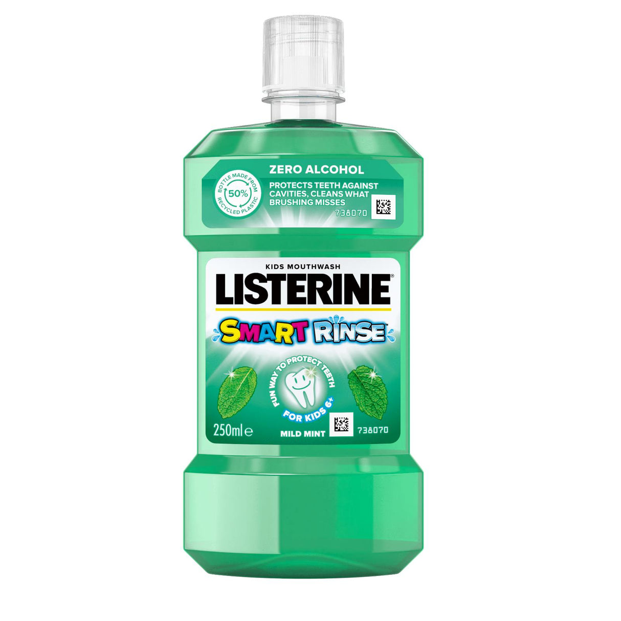 LISTERINE Smart Rinse Kids 6+ Mouthwash Mild Mint Flavor Zero Alcohol 250ml