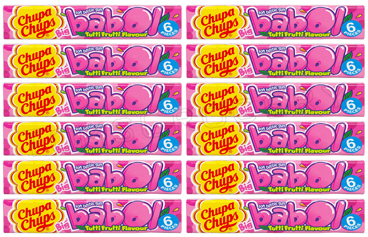 12 CHUPA CHUPS BABOL Tutti Frutti Flavor Bubble Gum European Candy 27.6g 0.97oz