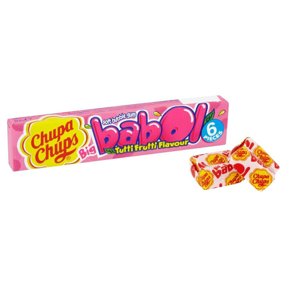 12 CHUPA CHUPS BABOL Tutti Frutti Flavor Bubble Gum European Candy 27.6g 0.97oz