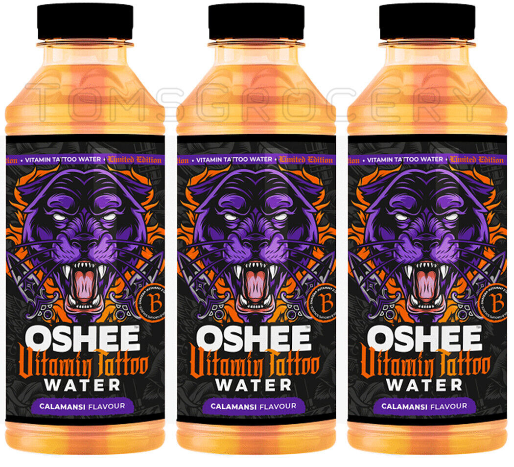3 OSHEE Vitamin Tattoo Water Calamansi Flavor Isotonic Drink 555ml 18.7 fl oz