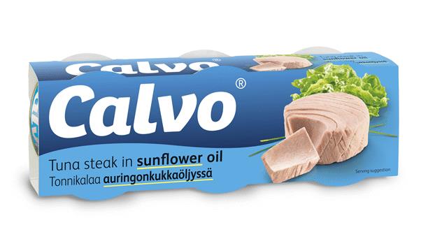 5 CALVO Tuna Steak in Sunflower Oil Made in Spain 240g 8.5oz (15 portions)
