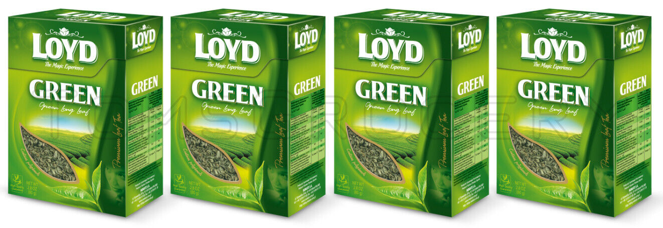4 LOYD GREEN Loose Long Leaf Tea Boxes 80g 2.8oz