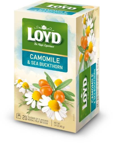 4 LOYD Camomile & Sea Buckthorn Flavored Herbal Tea Boxes (80 servings total)