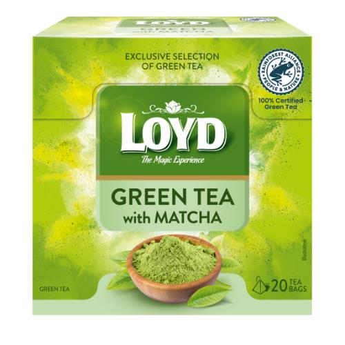 4 LOYD GREEN TEA with MATCHA Tea Boxes Exclusive Selection (80 servings total)