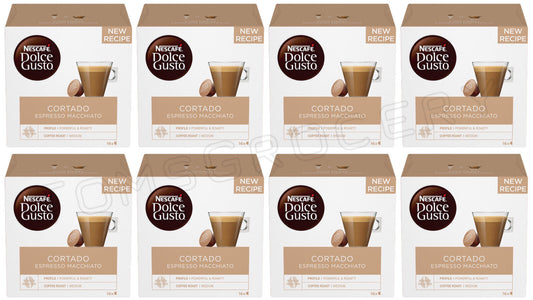 8 NESCAFE CORTADO Espresso Macchiato Boxes Dolce Gusto Instant Coffee Capsules