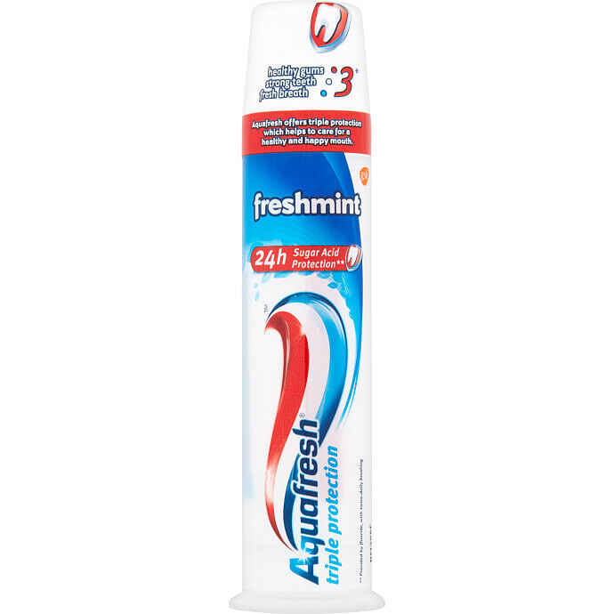 10 AQUAFRESH Fresh & Minty Triple Protection Pump Toothpaste 100ml