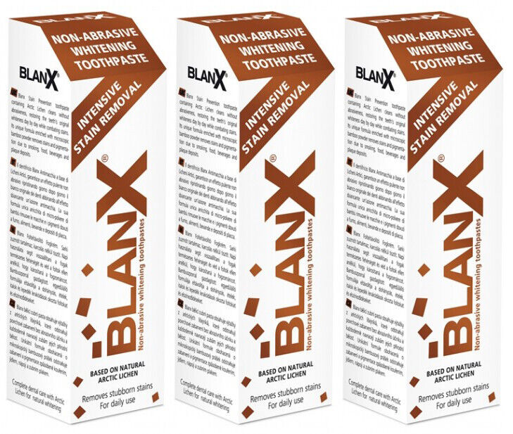 3 BLANX Non-Abrasive Whitening Toothpaste Intense Stain Removal 75ml