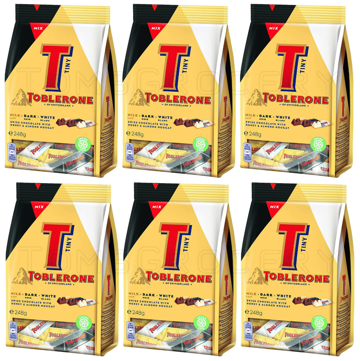 6 TOBLERONE Tiny Assorted Mini Chocolate Bars Candies 248g 8.8oz