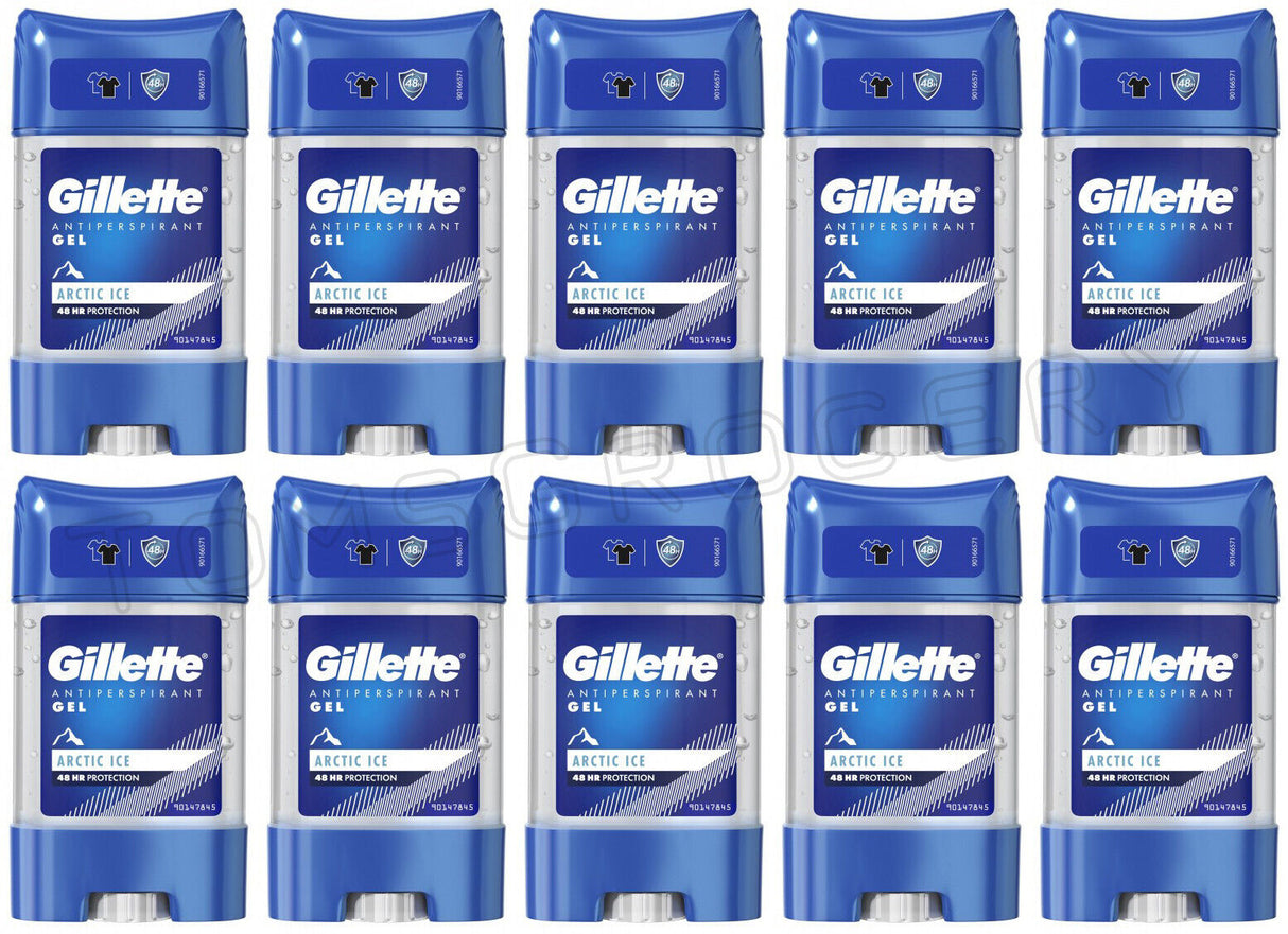 10 GILLETTE ARCTIC ICE 48h Protection Antiperspirant Deodorant Stick Men 70ml