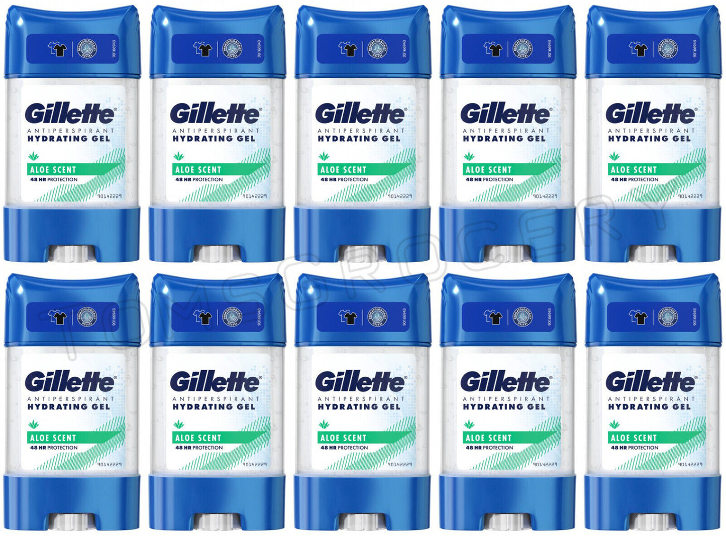 10 GILLETTE ALOE SCENT 48h Protection Antiperspirant Hydrating Gel Stick 70ml