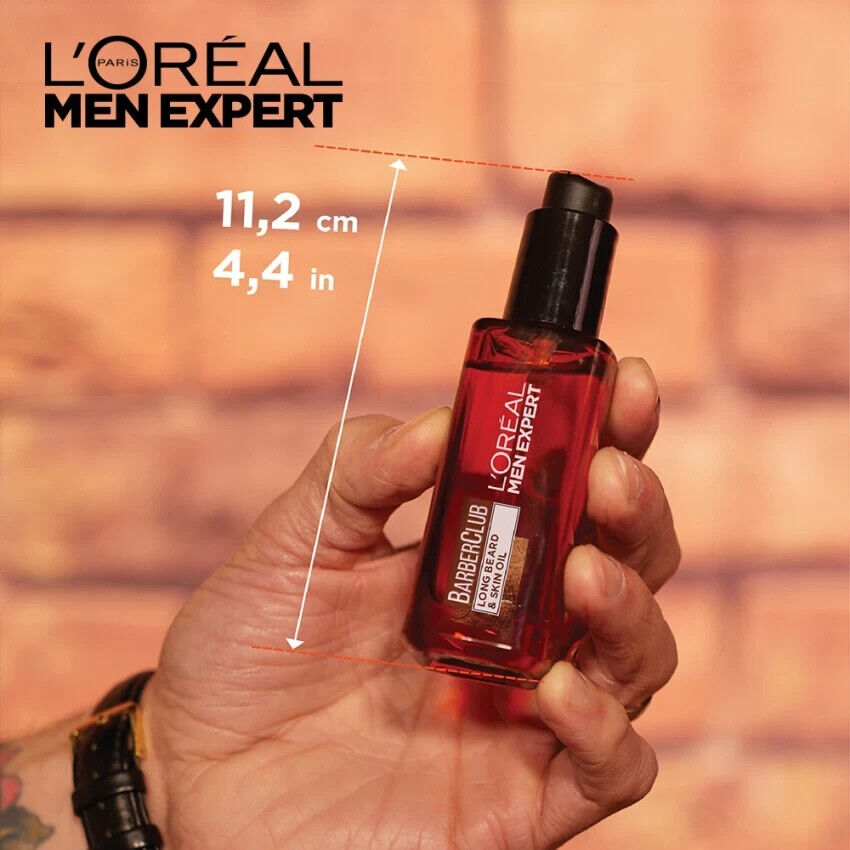 L'OREAL MEN EXPERT BarberClub Long Beard & Skin Oil 30ml 1 fl.oz.