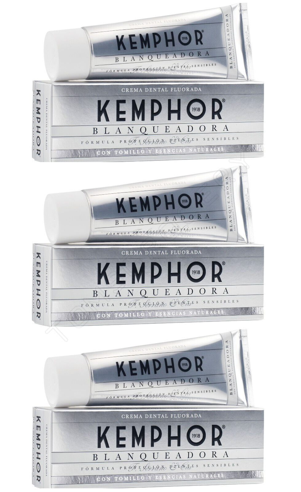 3 KEMPHOR 1918 BLANQUEADORA Whitening Toothpaste 75ml 2.5fl. oz