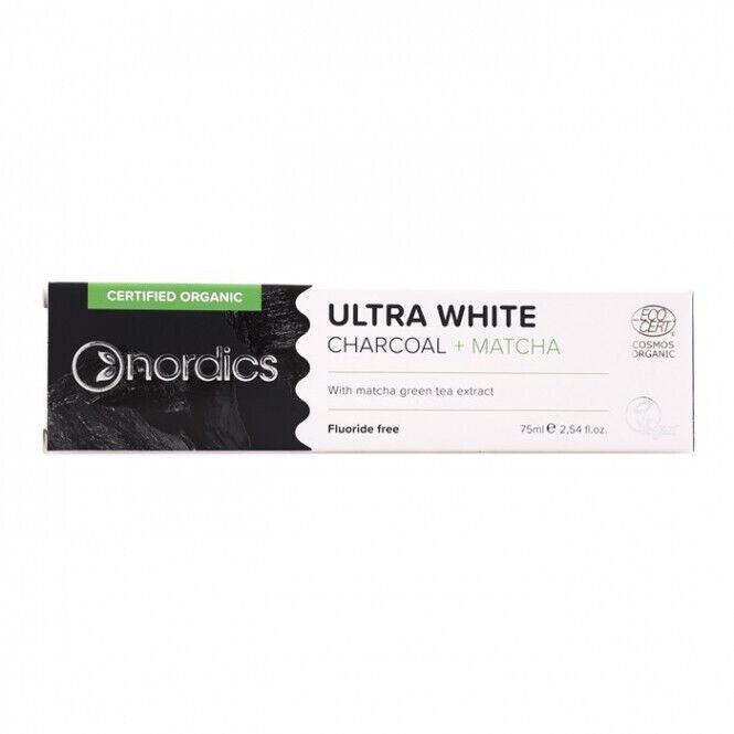 3 NORDICS ULTRA WHITE Charcoal & Matcha Natural Toothpaste 75ml 2.54fl. oz