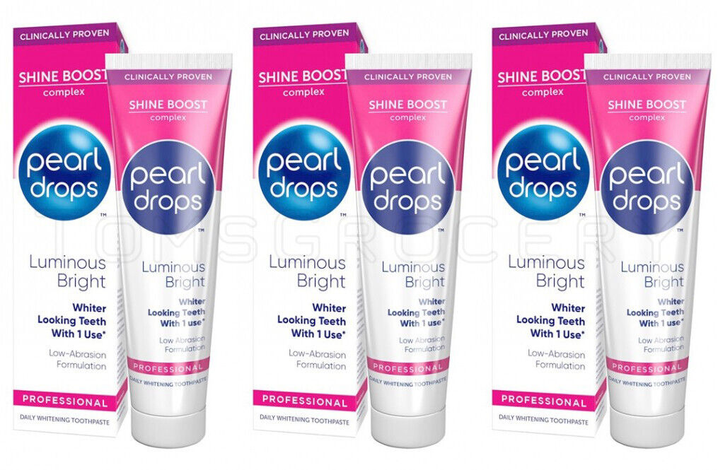 3 PEARL DROPS Shine Boost Professional Daily Whitening Toothpaste 75ml