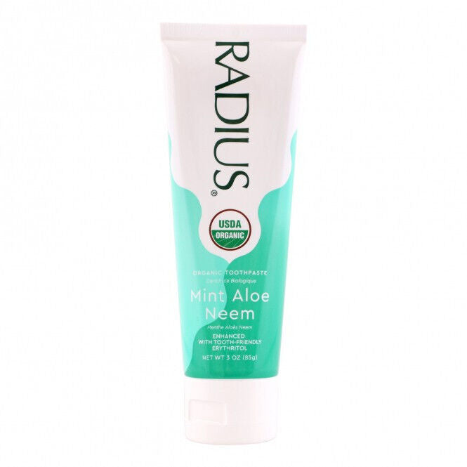 3 RADIUS Mint Aloe Neem Organic Daily Toothpaste for Sensitive Teeth 85g 3oz