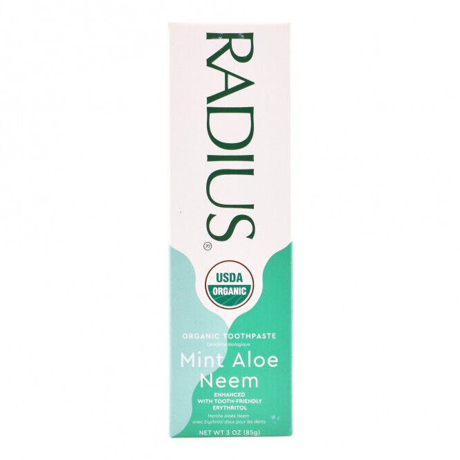 3 RADIUS Mint Aloe Neem Organic Daily Toothpaste for Sensitive Teeth 85g 3oz