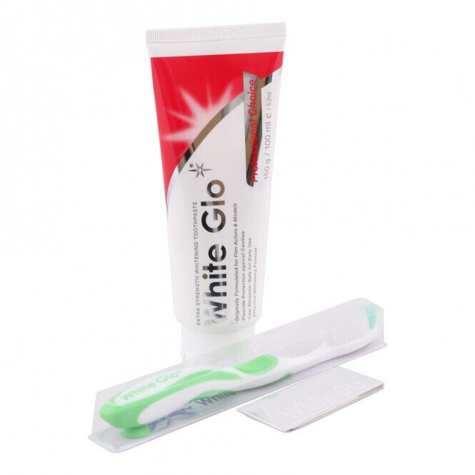 WHITE GLO Professional Choice Extra Strength Whitening Toothpaste Kit 100ml