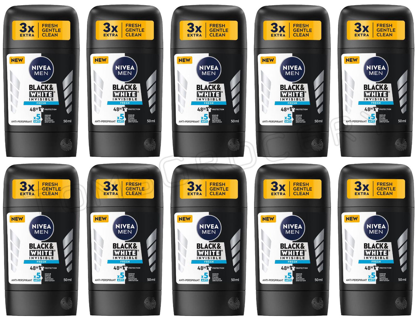 10 NIVEA MEN Invisible Fresh Antiperspirant 48h Anti-Marks Protection Stick