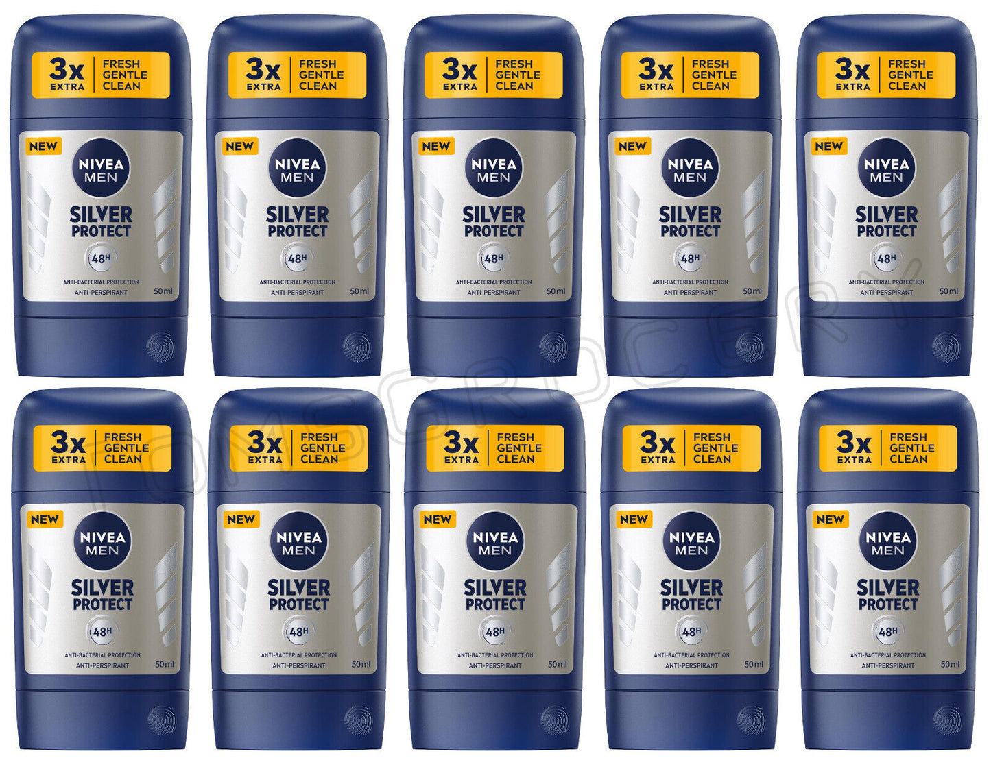 10 NIVEA MEN SILVER PROTECT Antiperspirant 48h Anti-Bacterial Protection Sticks