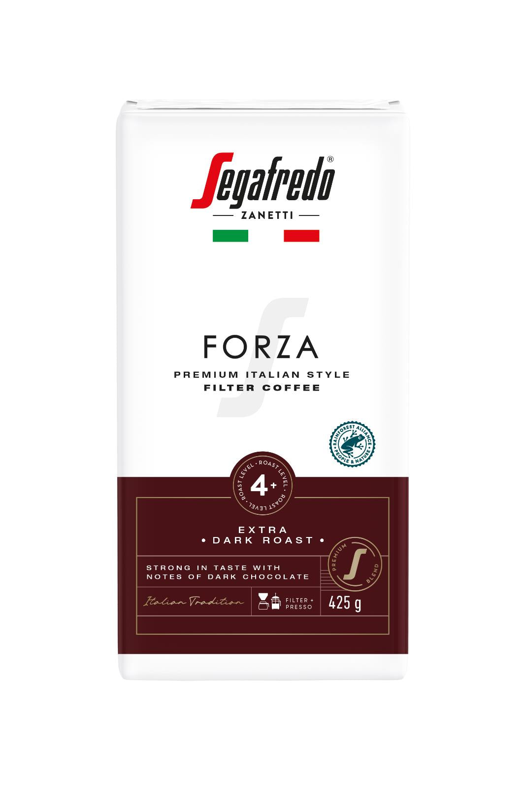 3 SEGAFREDO FORZA Premium Italian Style Filter Coffee Extra Dark Roast 425g 15oz