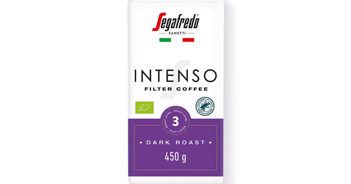 3 SEGAFREDO INTENSO Premium Italian Style Filter Coffee Dark Roast 450g 16oz