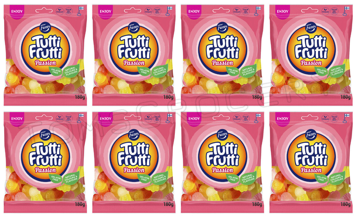 8 FAZER TUTTI FRUTTI Passion Fruit Flavor Gummy Candy Party Sweets 180g 6.3oz
