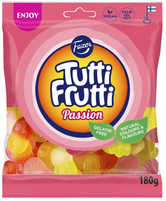 FAZER TUTTI FRUTTI Passion Fruit Flavor Gummy Candies 8 x 180g 6.3oz