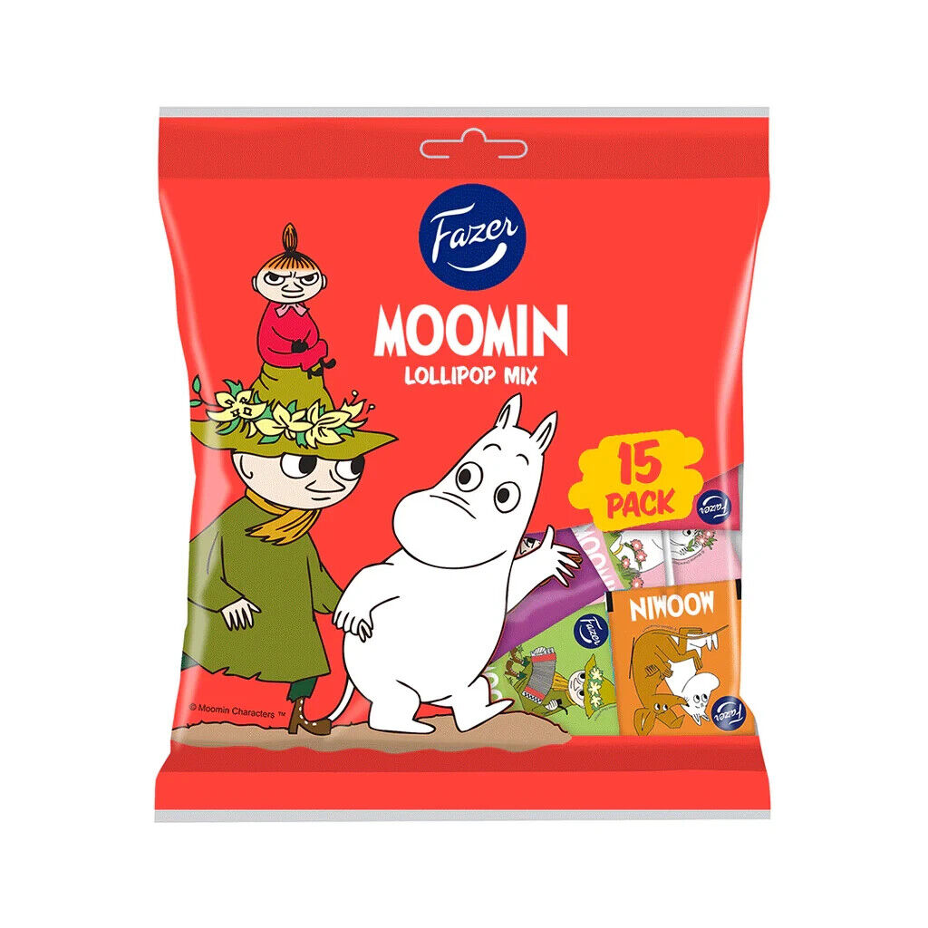 FAZER MOOMIN Lollipop Mix Fruit Flavor Assorted Party Sweets Candy 120g 4.2oz