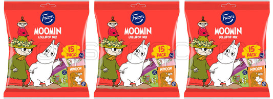 3 FAZER MOOMIN Lollipop Mix Fruit Flavor Assorted Party Sweets Candy 120g 4.2oz