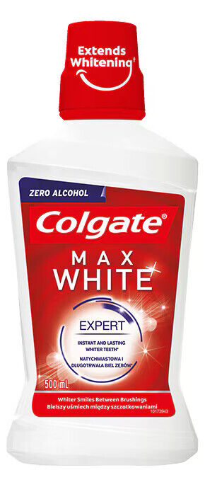 COLGATE MAX WHITE EXPERT Daily Mouthwash Instant & Lasting Whiter Teeth 500ml
