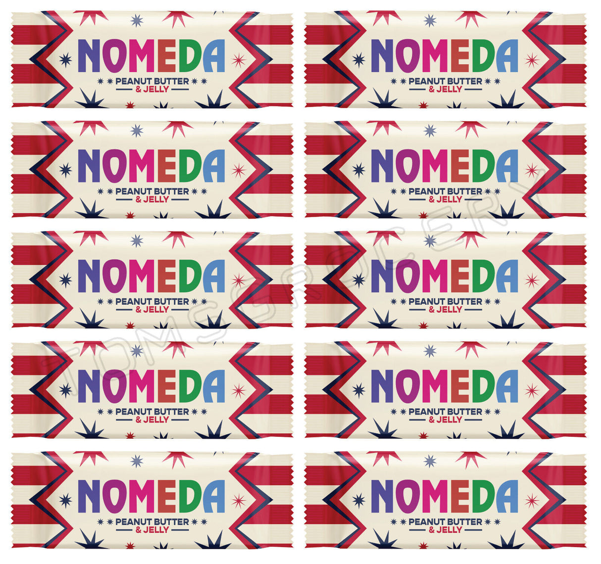 10 NOMEDA PEANUT BUTTER JELLY Chocolate Candy Bars 40g 1.4oz