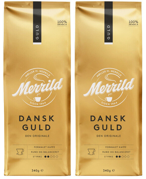 2 MERRILD DANSK GULD Floral & Fruity Ground Coffee with Honey Aftertaste 340g