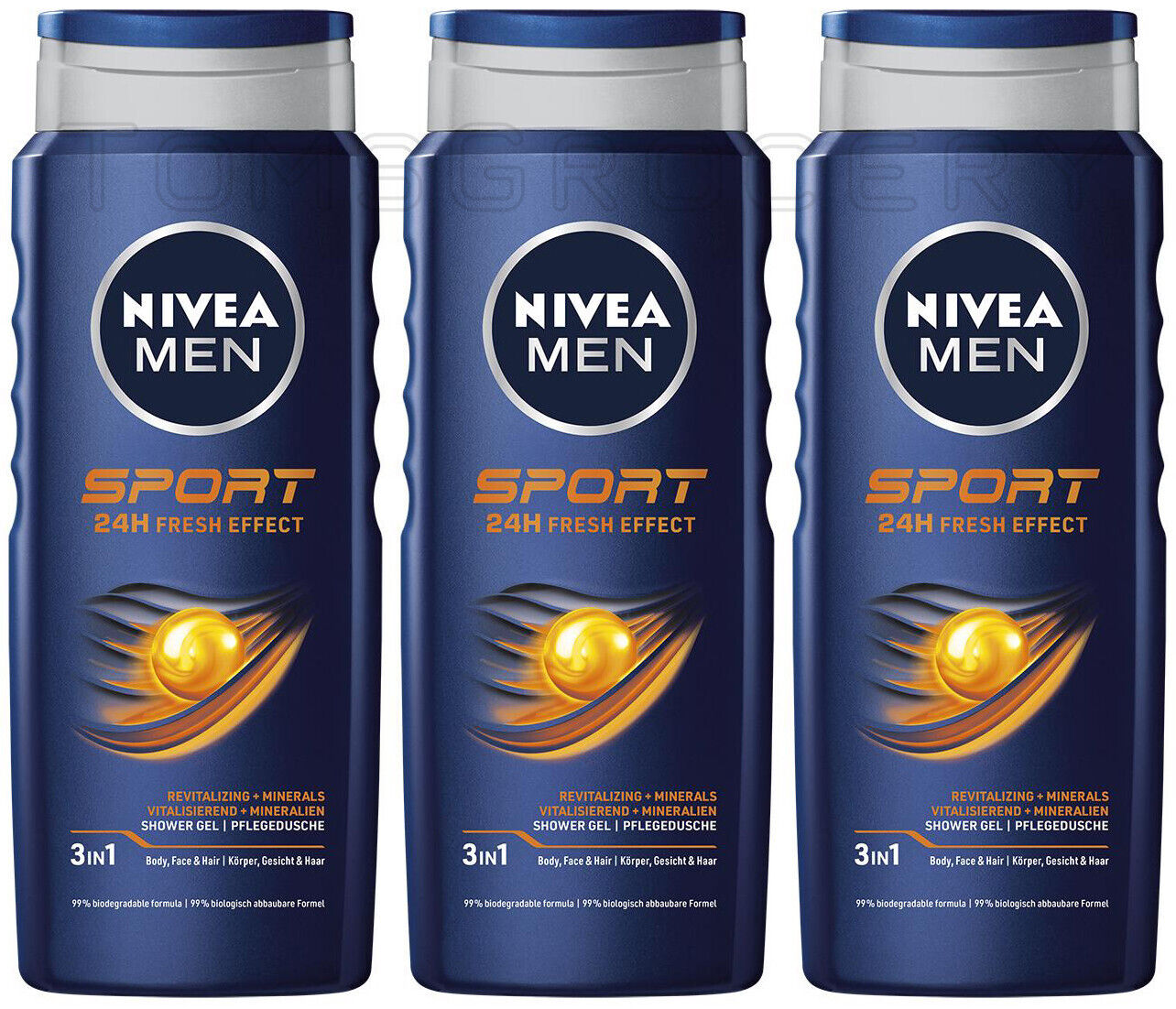 3 NIVEA MEN SPORT 24h Fresh Effect Revitalizing Shower Gel with Minerals 500ml