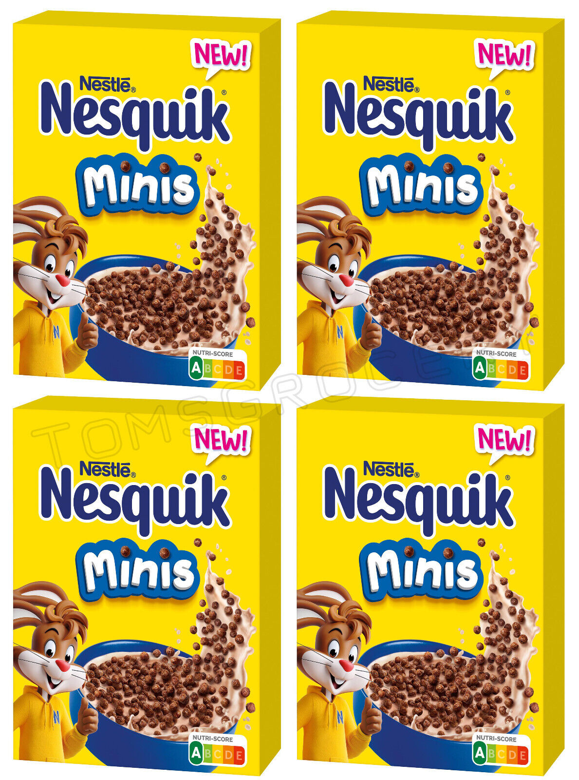 4 BOXES NESQUIK MINIS Cocoa Flavor Breakfast Cereals NEW 300g 10.5oz