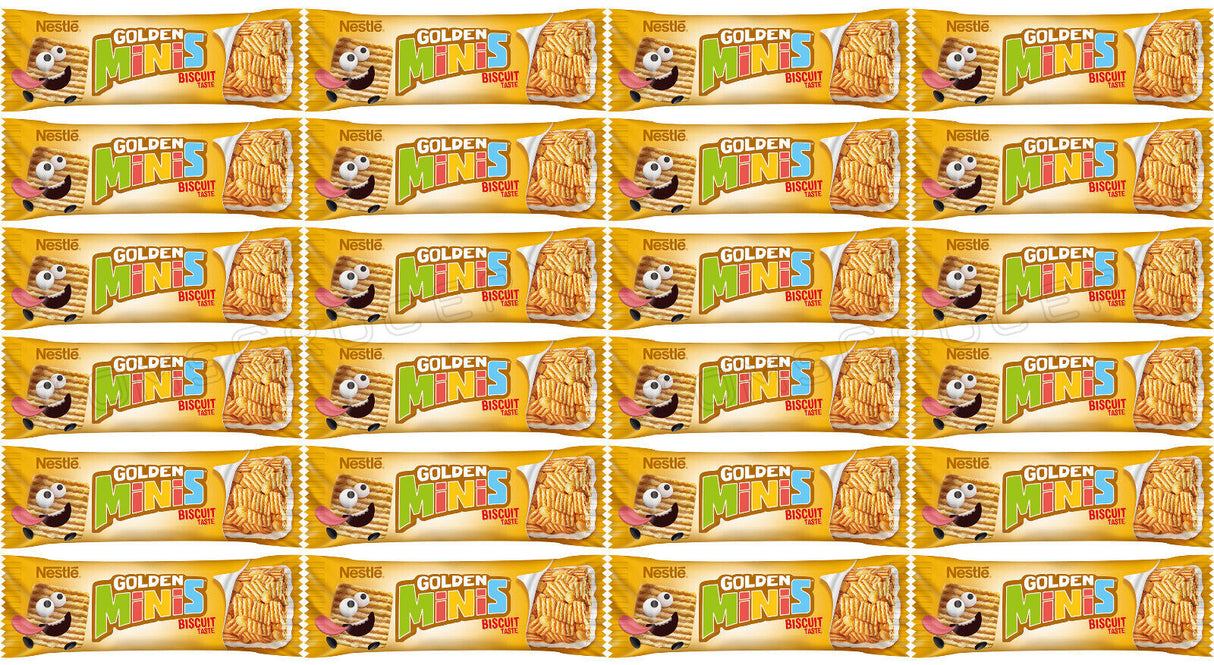 24 GOLDEN MINIS Biscuit Taste Breakfast Cereal Bars Snacks Sweets 25g 0.88oz