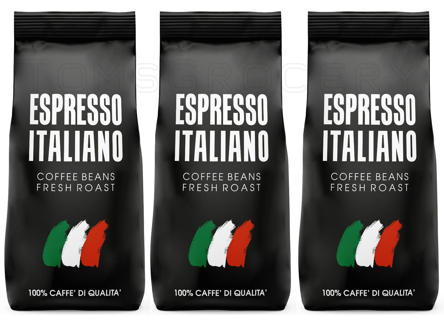 3 ESPRESSO ITALIANO Coffee Beans Fresh Roast 100% CAFFE DI QUALITA 1kg 35oz Bags