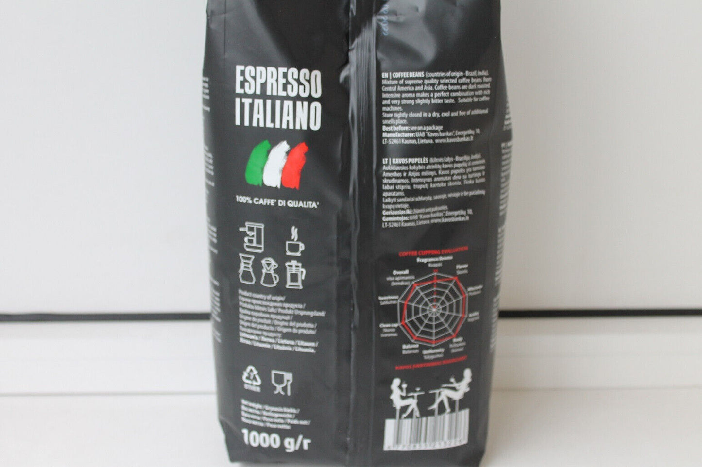 3 ESPRESSO ITALIANO Coffee Beans Fresh Roast 100% CAFFE DI QUALITA 1kg 35oz Bags