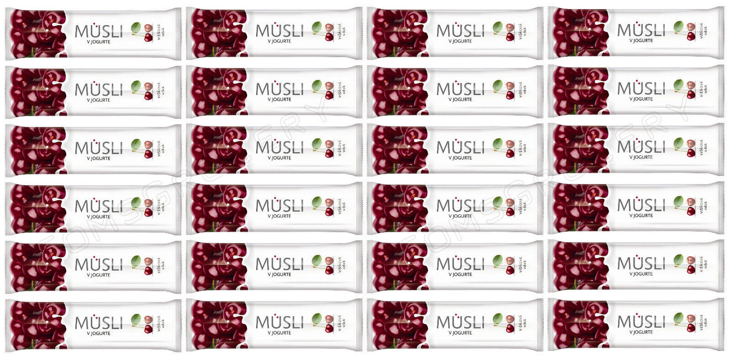 24 TEKMAR MUSLI Cherry & Yogurt Breakfast Cereal Bars Snacks Treats 30g 1.05oz