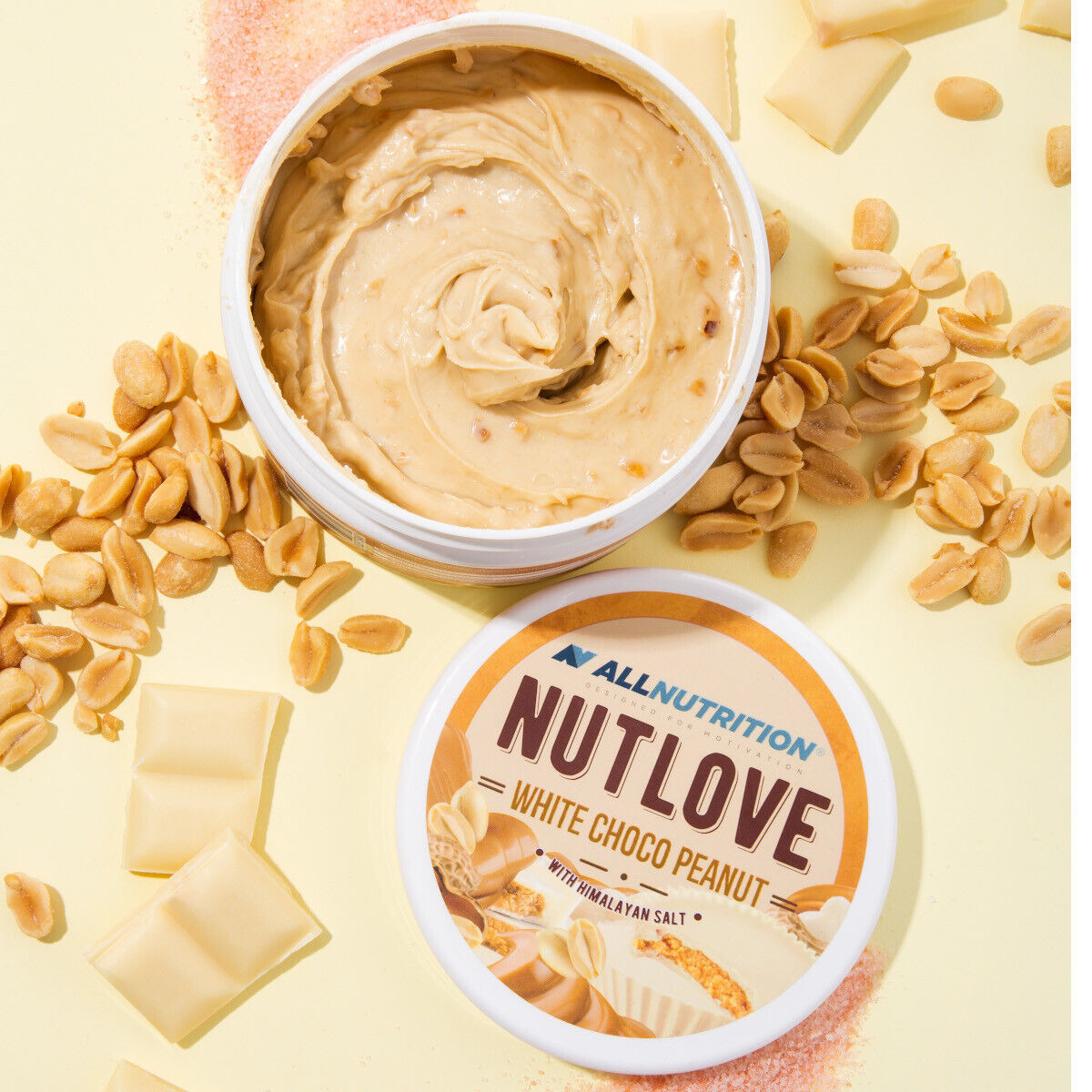 NUTLOVE WHITE CHOCO PEANUT Chocolate Cream Spread Dessert Vegan Sweets 500g 17oz