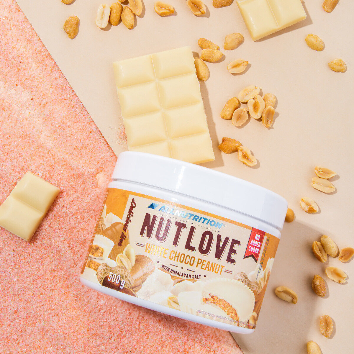 NUTLOVE WHITE CHOCO PEANUT Chocolate Cream Spread Dessert Vegan Sweets 500g 17oz