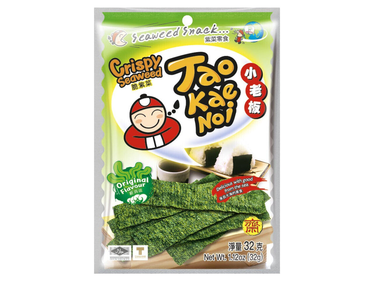 TAOKAENOI Crispy Seaweed Snack Original Flavor Asian Treats 32g 1.12oz