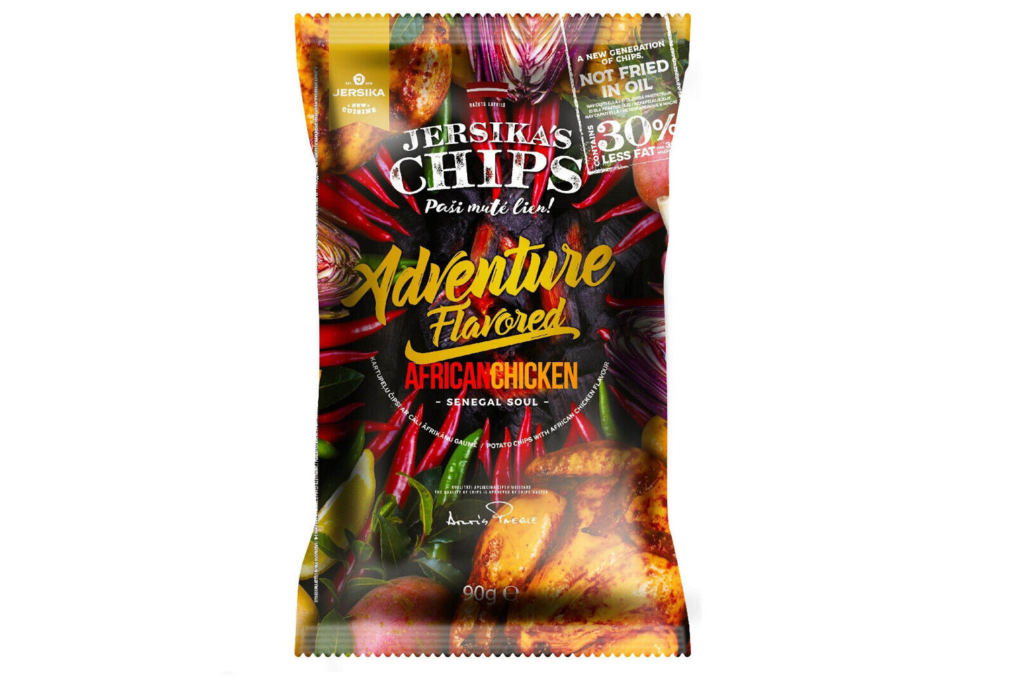 JERSIKA AFRIKAN CHICKEN Flavor Potato Chips 90g 3.1oz