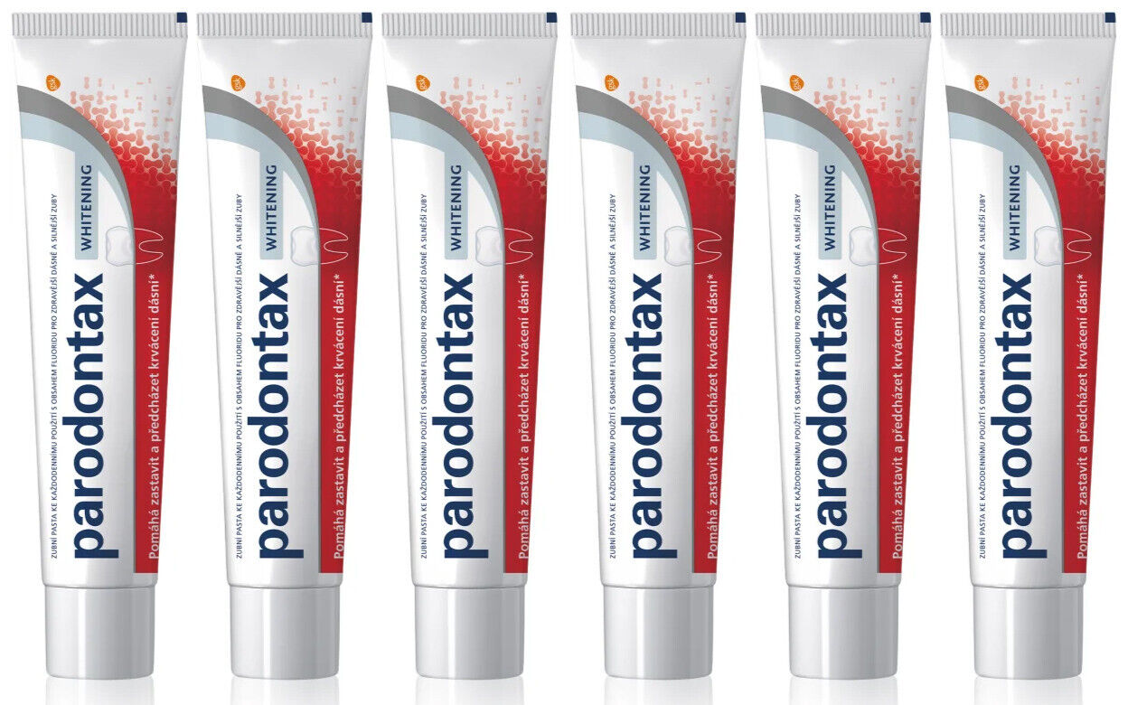 6 PARODONTAX WHITENING Daily Toothpaste Helps Stop Bleeding Gums 75ml