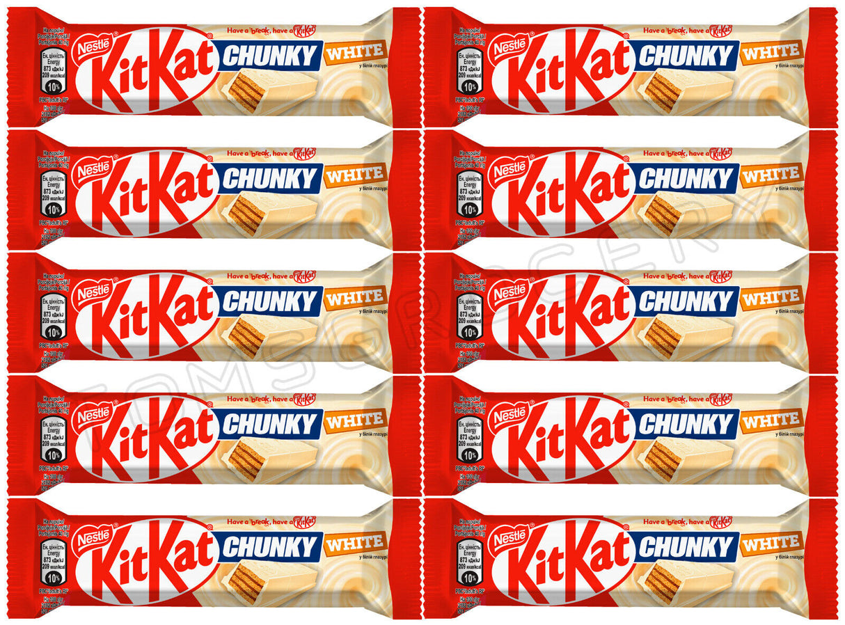 10 KITKAT CHUNKY WHITE Chocolate Bars European Sweets Snacks Candy 40g 1.4oz