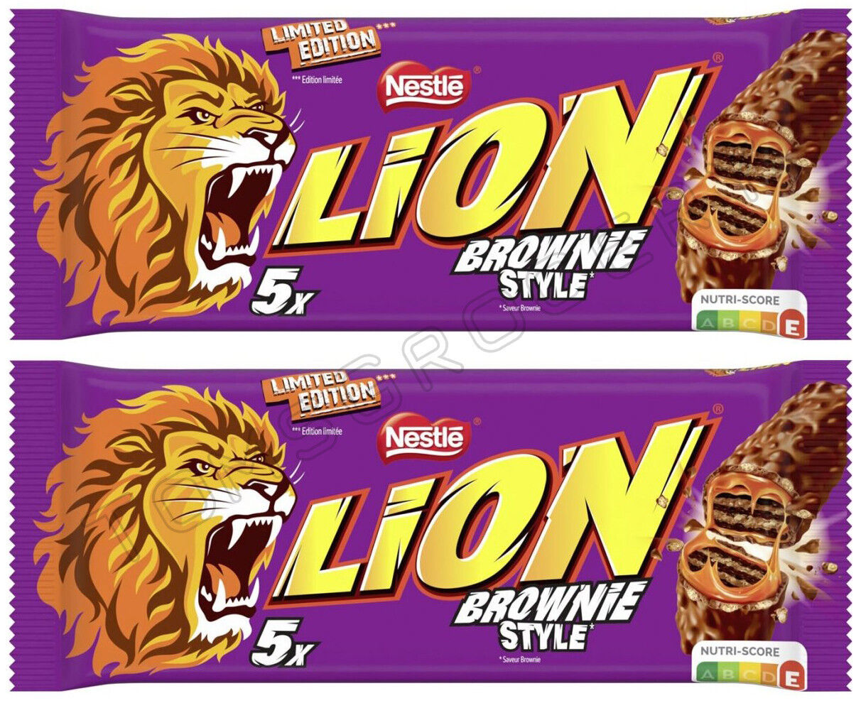 LION BROWNIE STYLE Crisp & Creamy Chocolate Bars Sweets Snacks 10 Chocolate Bars