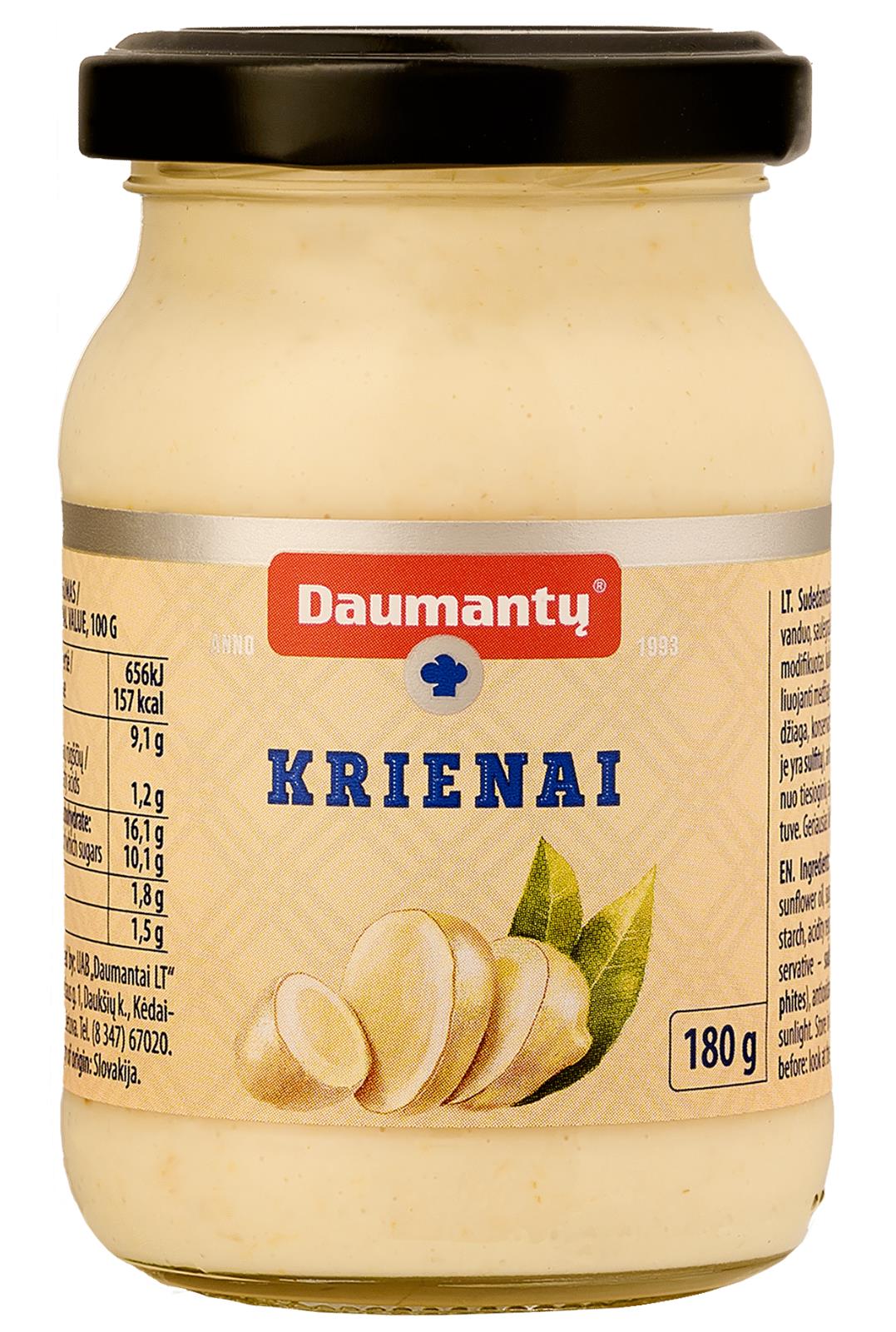 Daumantu White Horseradish Cream Medium Hot Perfect for Meat Dishes 180g 6.35oz