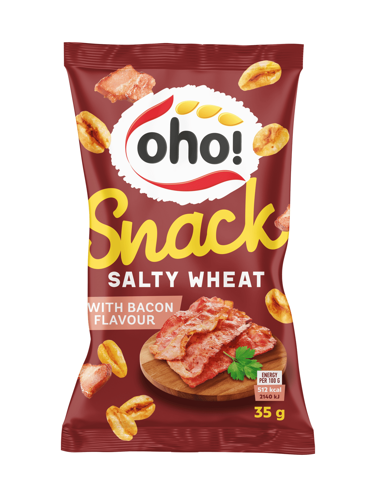 OHO! Snack Puffed Salty Wheat Bacon Flavor 35g